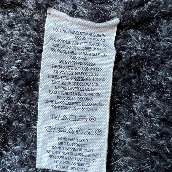 Free People Womens Knit Toggle Sweater Coat with Hood Charcoal Gray Size Medium - Picture 14 of 14